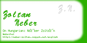 zoltan neber business card